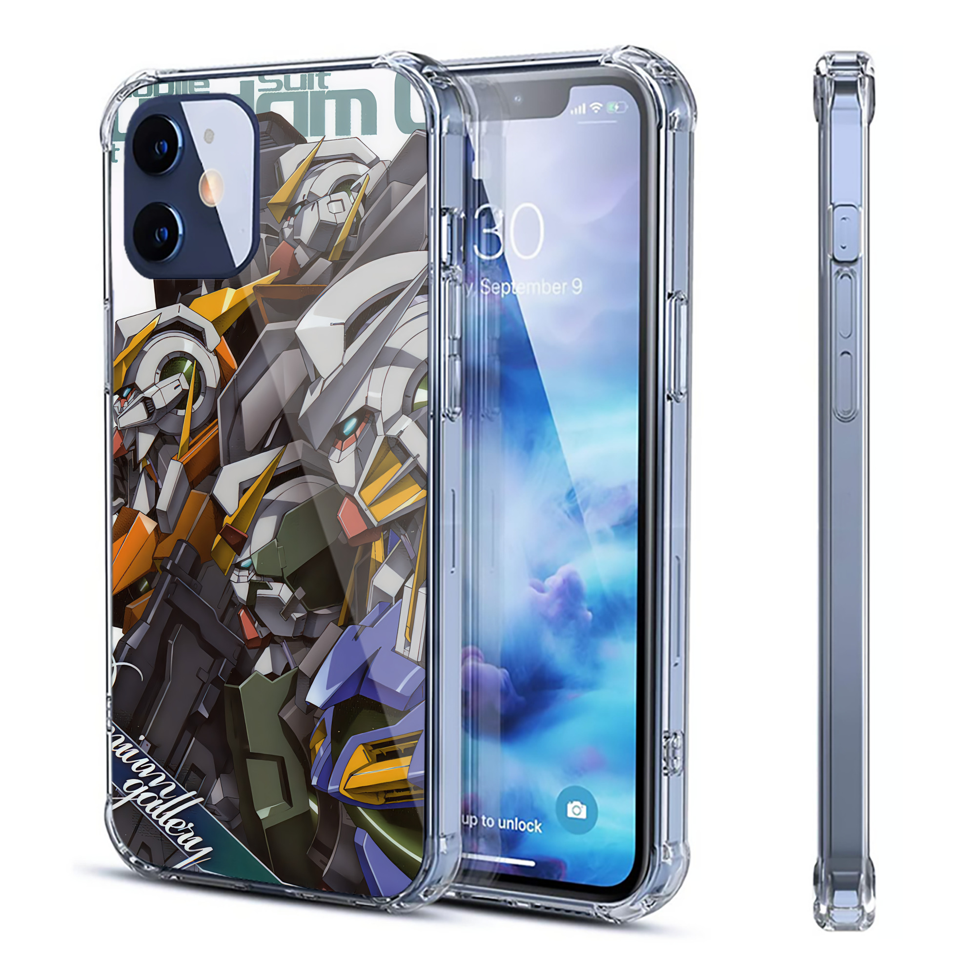 （画像用） 機動戦士ガンダム Mobile Suit Gundam 【iPhone 12シリーズ対応】透明スマホケース（クリアソフトケース）